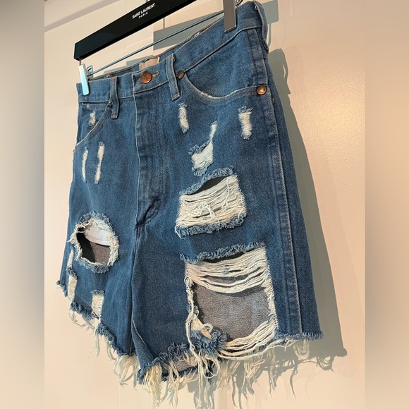 Furst of a Kind XS Distressed Blue Denim Shorts - Picture 4 of 4
